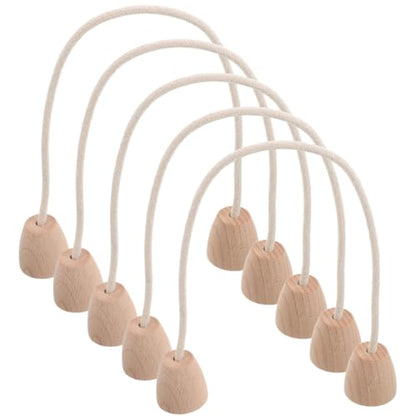 5pcs Cotton Rope Croquet Wickets with Wood Base Portable Lightweight Family Lawn Game for Backyard Outdoor Activities Simple Setup and Travel-Friendly Design