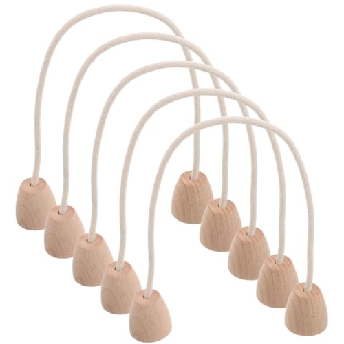 5pcs Cotton Rope Croquet Wickets with Wood Base Portable Lightweight Family Lawn Game for Backyard Outdoor Activities Simple Setup and Travel-Friendly Design