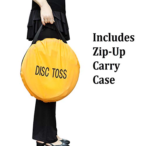 Win SPORTS Folding Disc Toss Game Set - Flying Disc Toss Dunk Game Set - Includes 2 Disc Targets with Bean Bag & 2 Flying Discs & Carrying Case - Great for Backyard,BBQs,Tailgating
