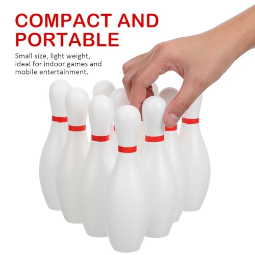 Toddmomy Small Bowling Set 10 Plastic Bowling Pins and 2 Balls Mini Game for Kids Indoor Outdoor Game for Family Play Motor Skills Activity