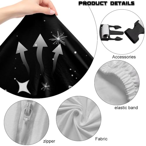 4Pcs Stretchable Gaming Chair Covers Slipcovers Aesthetic Moon Office Chair Cover Large with Armrest Covers Soft Spandex Rotating Boss Armchair Cover Desk Accessories Office Supplies - color: Aesthetic Moon
