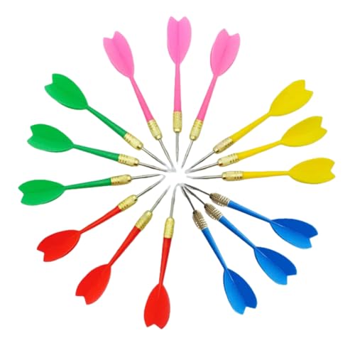 Steel Tip Dart, Colorful Dart Set Assorted Color Multicolor Plastic Flights Toy,Copper Heads Darts Arrows,Toy Fun Darts, Enhanced Grip Perfect for Dartboard Games & Tournament Use 6g(15pcs)