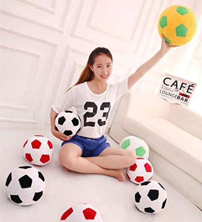 AOQI Plush Soccer Balls - Fluffy Stuffed Toy Soccer Ball Plush Pillow Soft Durable Stuff Soccerball Gift for Kids Boy Baby (Green -Yellow,7.8inch/20cm) - color: Green -Yellow, size: 7.8inch/20cm