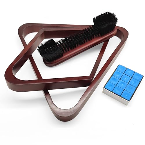 Solid Wood Pool Ball Triangle Rack, Pool Table Ball Holder Positioning Rack,2-1/4" Pool Ball Rack - color: Burgundy