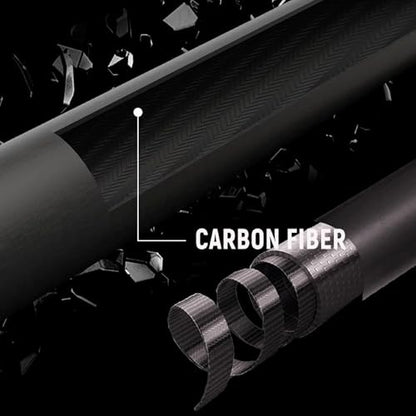 Carbon Fiber Pool Cue 58" with Pigskin Tip & Bakelite Ferrule, 2-Piece Low Deflection Billiard Cue Stick 19-20oz, Handmade for Pool/Black Eight & Nine Balls