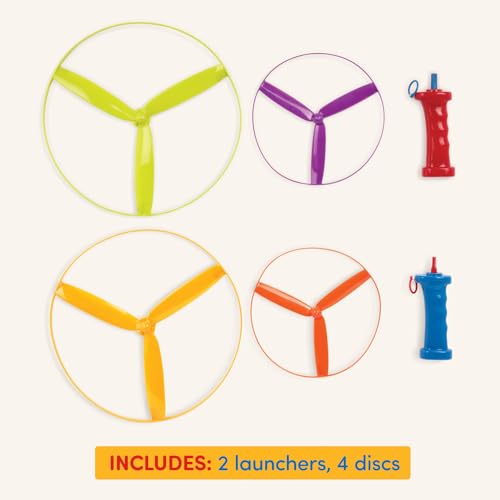 Battat – Flying Disc Toy – 2 Launchers & 4 Discs – Helicopter Playset – Outdoor Toys for Summer – 3+ Years– Skyrocopter
