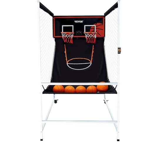 VEVOR Basketball Arcade Game Indoor, 2 Player Indoor Basketball Game, Home Dual Sport with 8 Game Modes, Electronic Scoreboard, and Inflation Pump,Adults - style: Unfoldable & Biggest Design