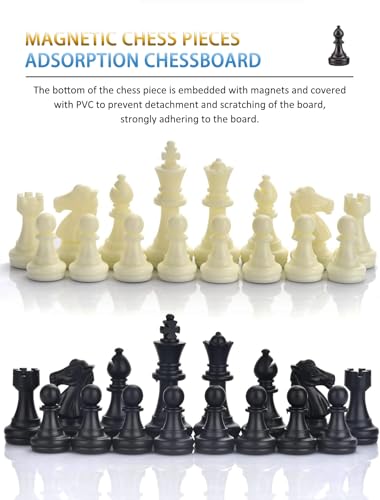 Chess Sets Magnetic Board Games - 5.1 Inches Travel Small Mini Pocket Chess Set for Teenager & Adults, Folding Portable Chess Gifts Classic 2-Player Strategy Family Game for Beginner and Professional - color: Black&white, style: Mini / 5.1Inch