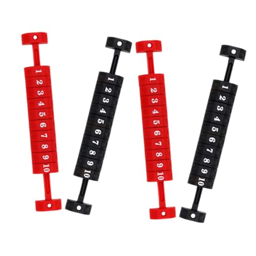 Happyyami 4pcs Foosball Score Counter Lightweight and Portable Table Football Scoring Unit Easy Use Goal Indicator for Soccer Games Black and Red Design