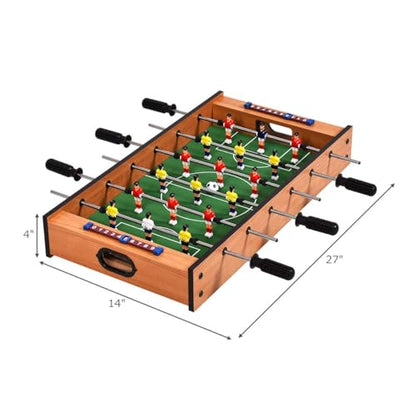 GLACER Multi Game Table, 2 in 1 Mini Foosball Table w/Manual Scoring Bar, Realistic Playing Field, Compact Air Hockey Table for Game Room, Home, Play Room, Bars, Parties