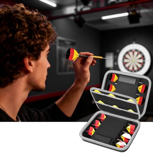 Boobowl Hard Dart Case for Steel and Soft Tip Darts, Holds 12 Darts | Hard EVA Case With 12 Dart Slots, 6 Mesh Pockets And Zipper Storage For Flights, Tips And Shafts; Case Only - Blue - size: Holds for 12pcs Grey