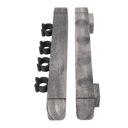 Wall Mounted Cue Rack Pool Cue Wall Rack Billiard Stick Holder Solid Wood with Brushed Silver Grey Finish Space Saving Modern Design for Billiard Sticks Storage in Home or