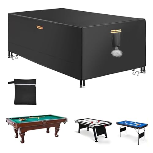 6/6.5/7/7.5/8/8.5/9/10/12FT Billiard Pool Table Covers Waterproof Cover for Pool Table with Storage Bag Indoor Outdoor Sun Snow Dust Protection Snooker Tables Covers,Black,6.5FT(84"×48"×32") - color: Black, size: 6.5FT(84"×48"×32")