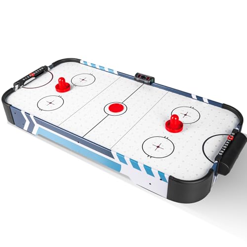 36” Air Hockey Table for Adults – Full-Size Arcade Game Table with LED Electronic Scoreboard, 2 Pushers & 2 Pucks, Portable Mini Air Hockey Table for Home, Office & Game Room
