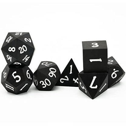 Wood DND Dice Set, 7PCS Black Polyhedral Dice Set for D&D Role Playing Games, d and d Gifts (Ebony Wood) - color: Ebony Wood