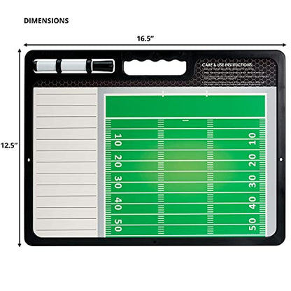 Murray Sporting Goods Premium Coaches Clipboard | Double-Sided Dry Erase Marker Board for Basketball, Baseball, Soccer, Football, Hockey (Marker Included) - style: Football