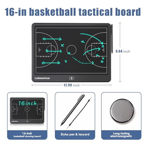 Electronic Basketball Coaching Board - 16 inch LCD BasketballTactics Board with Stylus Pen, Basketball Coach Essentials