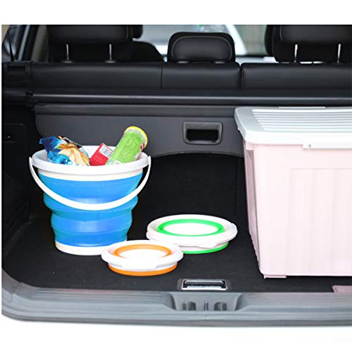 3L Jumbo Foldable Buckets, Sand Beach Toy Silicon Pails for Kids Adults, Collapisible Water Buckets Sandbox Kit Tool Multi Use for Outdoor, Cleaning Washing, Camping, Traveling, Towels, Picnic 3 Pack - style: Round