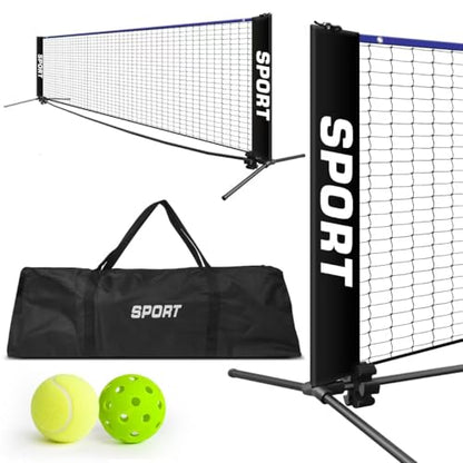10FT mini Pickleball Set, Soccer Tennis net,mini Tennis net,Driveway net Tennis, Pickle Ball net Portable Outdoor,Easy Setup, with Carry Bag for Backyard Park Beach Nylon
