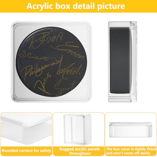 Hockey Puck Display Cases, Acrylic Cube Square Hockey Puck Display Cases - Fits Official Size Hockey Puck (12 PCS) - size: 12 PCS