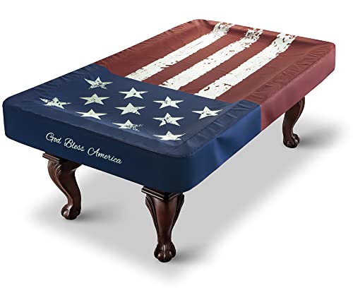 Pool Table Cover, Waterproof Indoor/Outdoor Heavy Leatherette Pool Table Accessories, Billiards Accessories for Protecting Felt, 7/8/9 Feet Fitted Billiard Covers Red & Blue(9FT/OG)