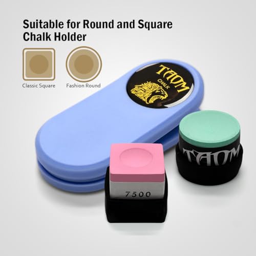 TAOM Magnetic Chalk Holder Belt Clip for Round and Square,Portable Pool Cue Chalk Holder with Silicone Clip,Silent Chalk Holder Pool Billiards,Chalk Case Pool Table Accessories - color: A-Macaron Blue