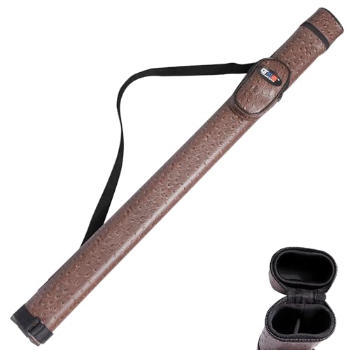 GSE Games & Sports Expert Billiard Cue Cases, 1x1 Deluxe Hard Billiard Pool Cue Stick Carrying Case, Pool Billiards Accessories (Several Colors Available) - color: Brown