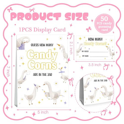 Silly Goose Baby Shower Decorations,Guess How Many Baby Shower Game,Guess How Many Candy Corns Are In The Jar, One Silly Goose Birthday Decor,Birthday Party Games & Activities 50 Cards And Sign - size: goose