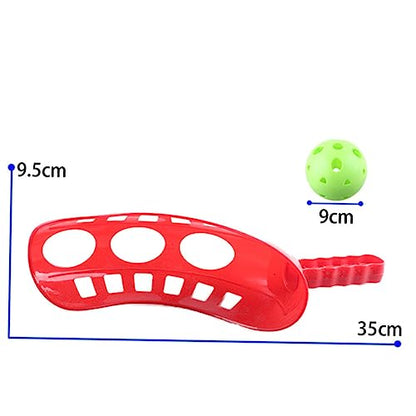 VANZACK Catch and Toss Ball Game Outdoor Playset for Fun Family Activity for Backyard Park Beach Includes Launchers Balls Random Colors