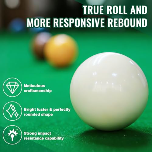 Soulchen Oversized Cue Ball 2 3/8" Training Ball Suitable for Billiard Pool Table for Coin-op and Barbox Tables