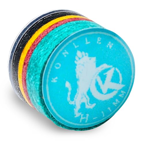 KONLLEN Pool Cue Tips 9 Layers Rainbow Billiards Tip (Hardness SX/SS/S/M/MH/H) (Size 11mm/14mm) Pool Cue Tip with Transparent Gasket Billiards Cue Accessories - color: H-Skyblue 1pcs, size: 11mm