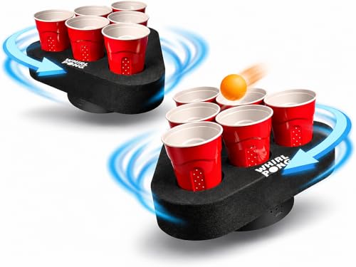 Whirl Pong – The Spinning Cup Pong Game | Rechargeable Rotating Party Game Set | Ultimate College Party, Tailgate & Family Game | Cup Pong Reinvented