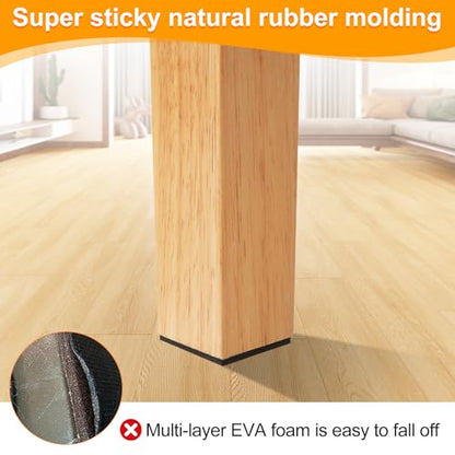 CHUNZEXI Non Slip Rubber Furniture Pads & Grippers, Self Adhesive Round Floor Protectors for Chair & Table Legs and Feet, 1.5 Inch, 32 Pack, Square - size: 1.5 inch 32 Square