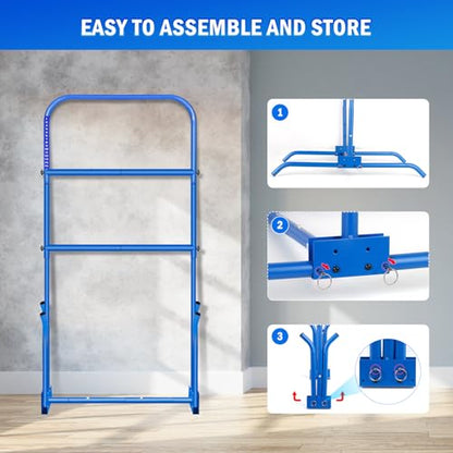 2PCS Ladder Toss Ball Game Set with Score Tracker, Adjustable Height (42.5''-53.5'') Portable Foldable Metal Frame & Stable Tripod Base with Carry Bag for Outdoor Backyard, Camping, Yard, Beach, Lawn