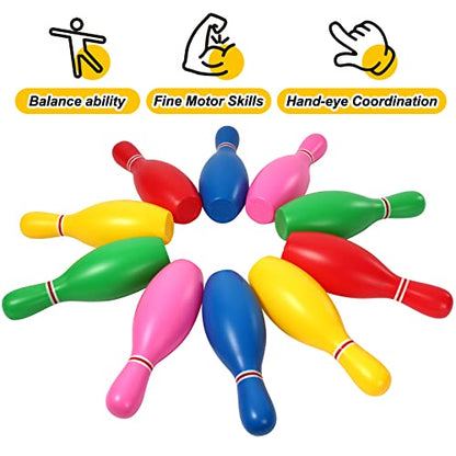 Liberry Toys for 2 3 4 Year Old Boys Girls Christmas Birthday Gift, Toddler Bowling Set White and Colorful