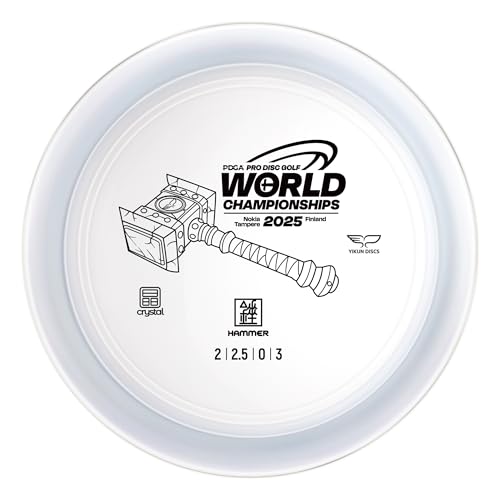 Yikun Hammer Golf Disc PDGA Approved - Limited Edition Pro Worlds 2025 | Overstable Driving Putter for Control & Hyzer Flips | Wind-Fighting Torque Resistant 170-176g (Premium Plastic) - color: Pro worlds 2025