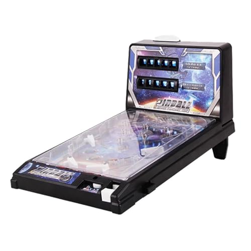 Electronic Tabletop Pinball Game Classic Pinball Toy with Lights Sounds and Scorer Retro Pinballs Machine Desktop Pinballs Game for Family Kids