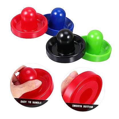 Sosoport 2sets Air Hockey Accessories of Paddles Felt Pads Pucks Game Table Replacement Parts for Enhanced Play Any Game Room