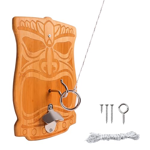 GSE Games & Sports Expert Ring Toss Game for Adults, Hook and Ring Toss Game Wall Mount for Outdoor/Indoor, Ring Toss Hook Game for Family Fun Party Game, Man Cave Decor - style: Tiki Face
