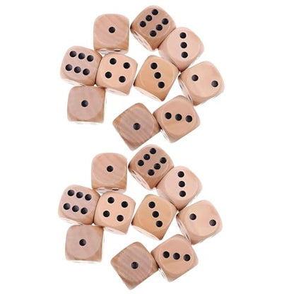 20Pcs Wooden D6 Dice Set, 20mm Round Corner, 6 Sided Gaming Dice for Adults Standard Game Dice