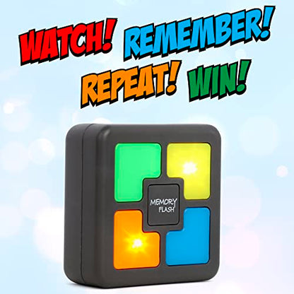 Point Games Handheld Memory Game, Kids Electronic Games, Sequence Fun for Kids with Lights & Sounds, Brain Challenge for Boys & Girls Ages 8+ - style: Square Memory Flash