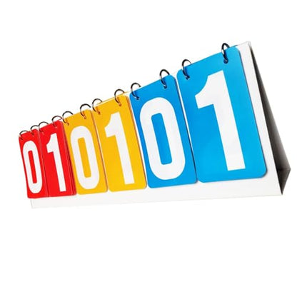 Scoreboard Score Counter Team Games Table Score Flipper Score Keeper for Baseball Soccer P.E Classroom Activities Badminton, Red Yellow Blue