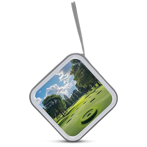 Golf Course CD Case 40 Discs Heavy Duty Bag Binder Storage Booklet Album Portable DVD CD Case Holder for Car Sturdy Hard Plastic Disc Cases for Home Office Travel