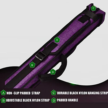 Champion 2X2,2X3,3X4 Nylon/Leatherette Billiard Pool Cue Stick Hard Case - color: Purple, size: 2X2 pool case
