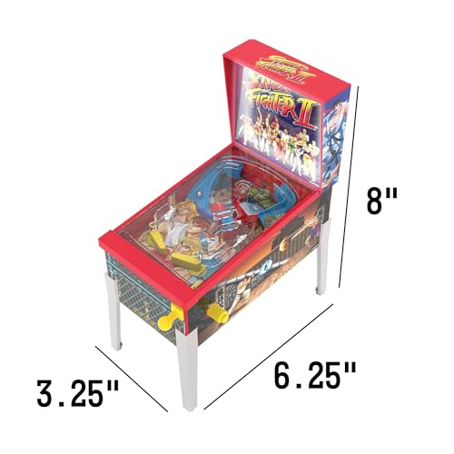 Street Fighter II: Mini Arcade Pinball - Collector Series, Lights & Sounds, Classic Tabletop Game, Skill Shot Challenges, Licensed Toy, Adults-Kids 3+