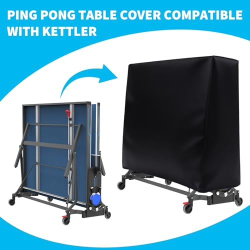Ping Pong Table Cover Compatible with Kettler,Waterproof,for Outdoor Indoor,Table Tennis Cover Compatible with Kettler,Foldable
