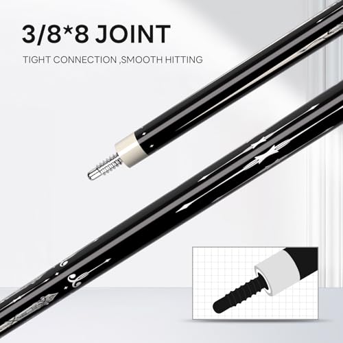 Carbon Fiber Pool Cue 58" 2-Piece Cue Stick Professional Cue Carbon Technology Low Deflection Billiard Cues（Weight can be Adjusted） - color: Phantom, size: 11.5mm