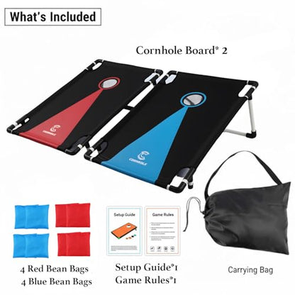 2026 Upgraded Cornhole Board Set for Kids Adults, 3FT x 2FT All Weather Corn Hole Game, Portable Design with Durable 300D Cloth, 8 Bean Bags & Carrying Case, Indoor Outdoor Games Backyard Lawn Game