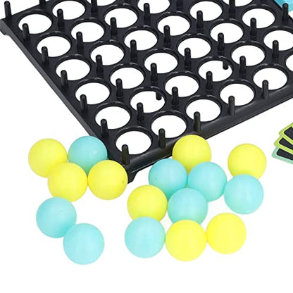 Bounce Ball Board Game Set with 9 Cards and 16 Balls - Interactive Family Game for Childrens Hands and Feet Coordination