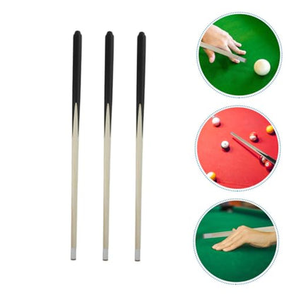 3Pcs Short Pool Cue Sticks Mini Billiard Cues for Wooden Design for Young Players Portable Billiards Accessory for Home and Outdoor Fun